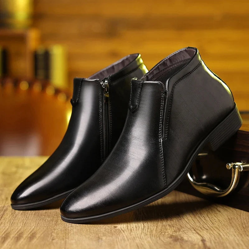 Luca | Chic Leather Boots with Side Zip